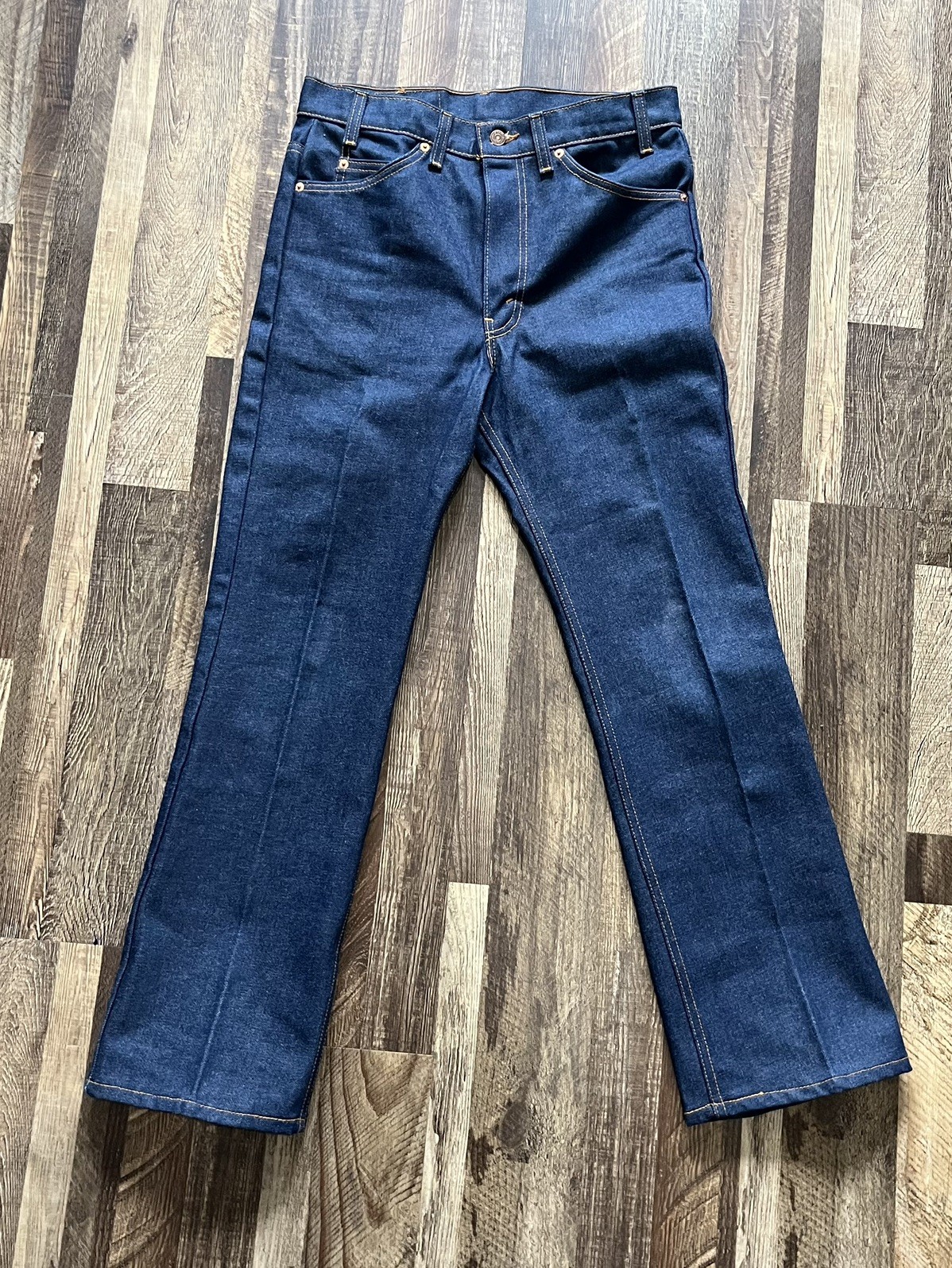 Vintage Levis 517 Orange Tab Bootcut Jeans Mens 32x29 Fit Rigid Dark Denim USA 