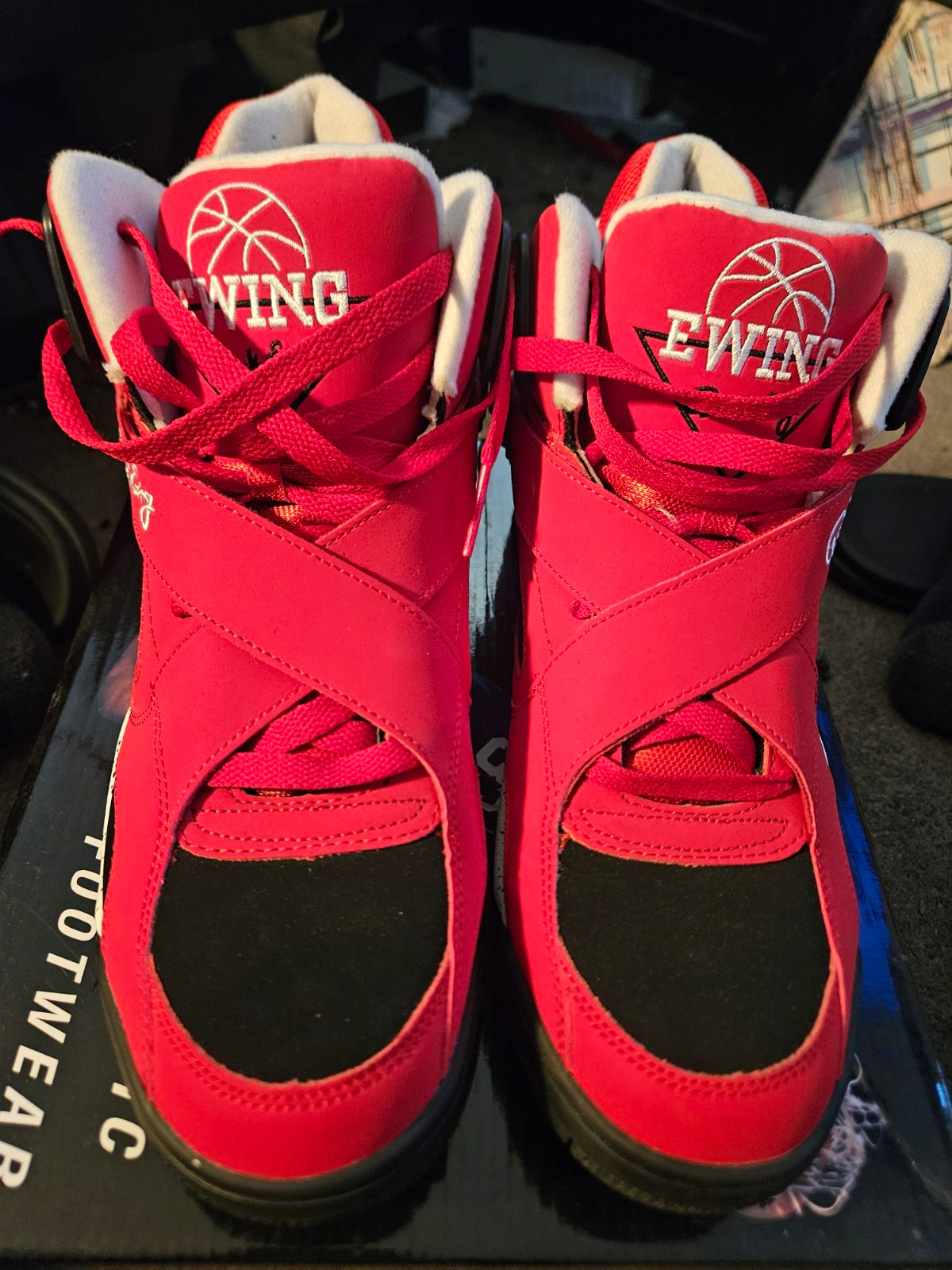 Ewing 33 Men’s High Top Lace-Up Basketball Sneakers Red/Black/White