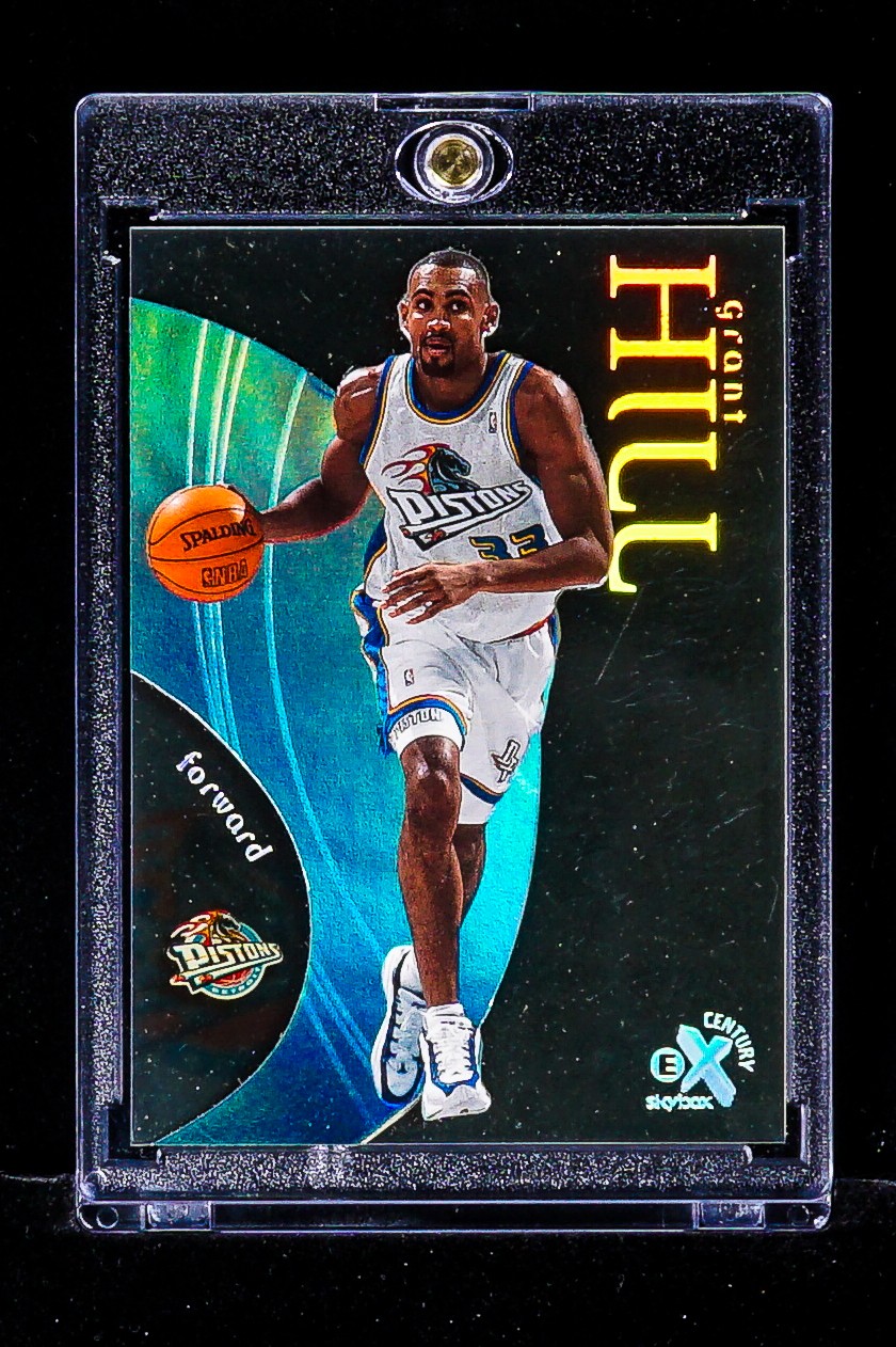 Grant Hill RARE CLEAR ACETATE E-X Century CARD Detroit Pistons HOF
