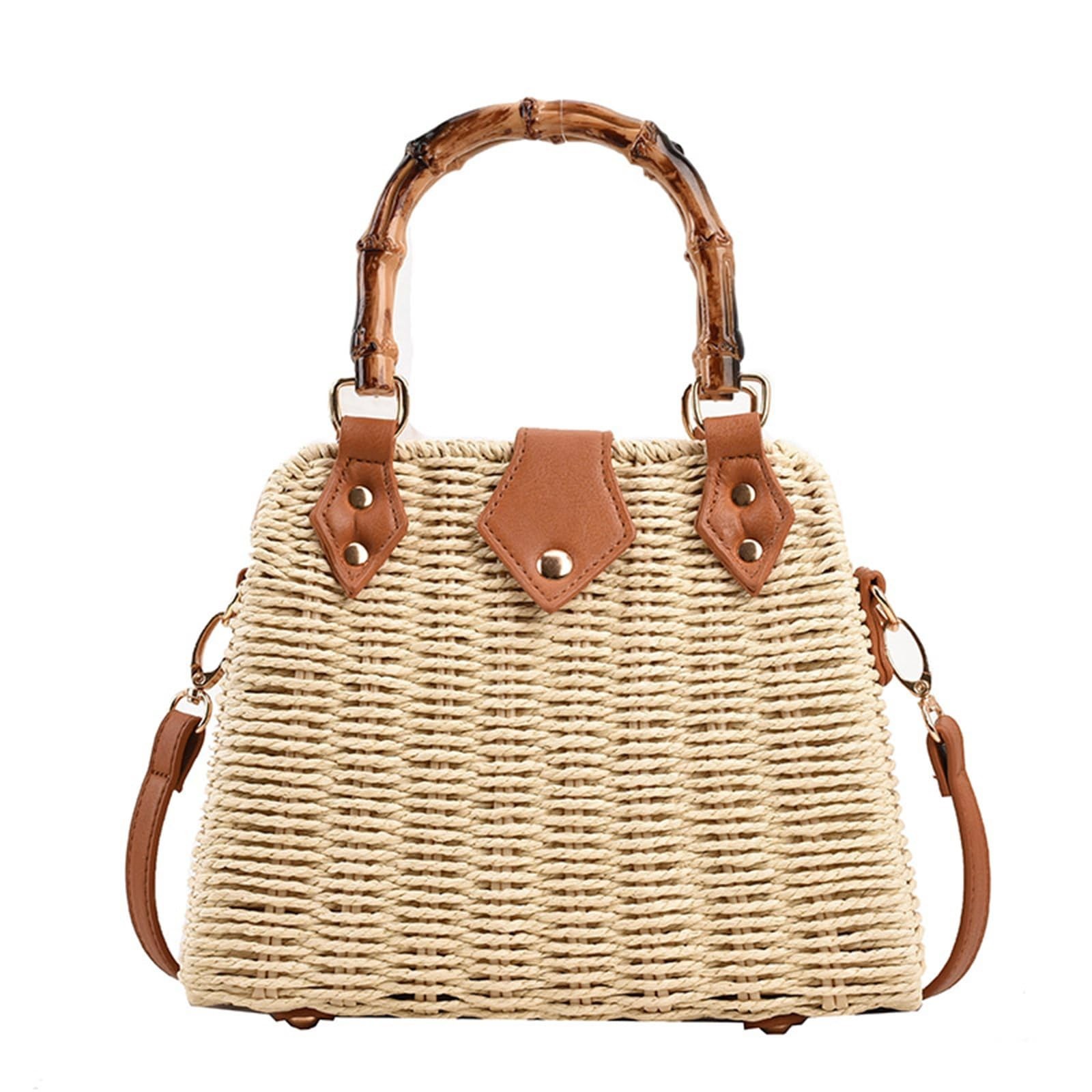 Straw Purses for Women Trendy Summer Woven Tote Bag Straw Basket Crossbody Wi...