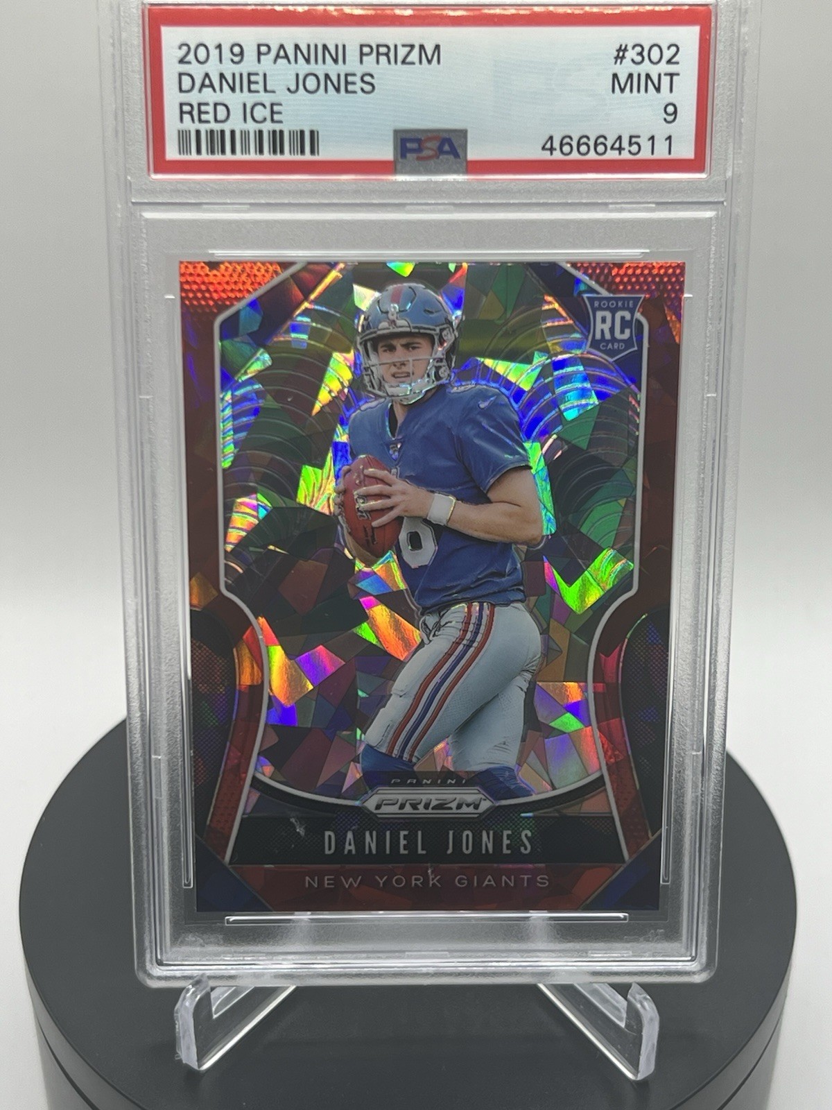 Panini 2019 Prizm Daniel Jones #302 Red Ice Prizm Rookies (RC)
