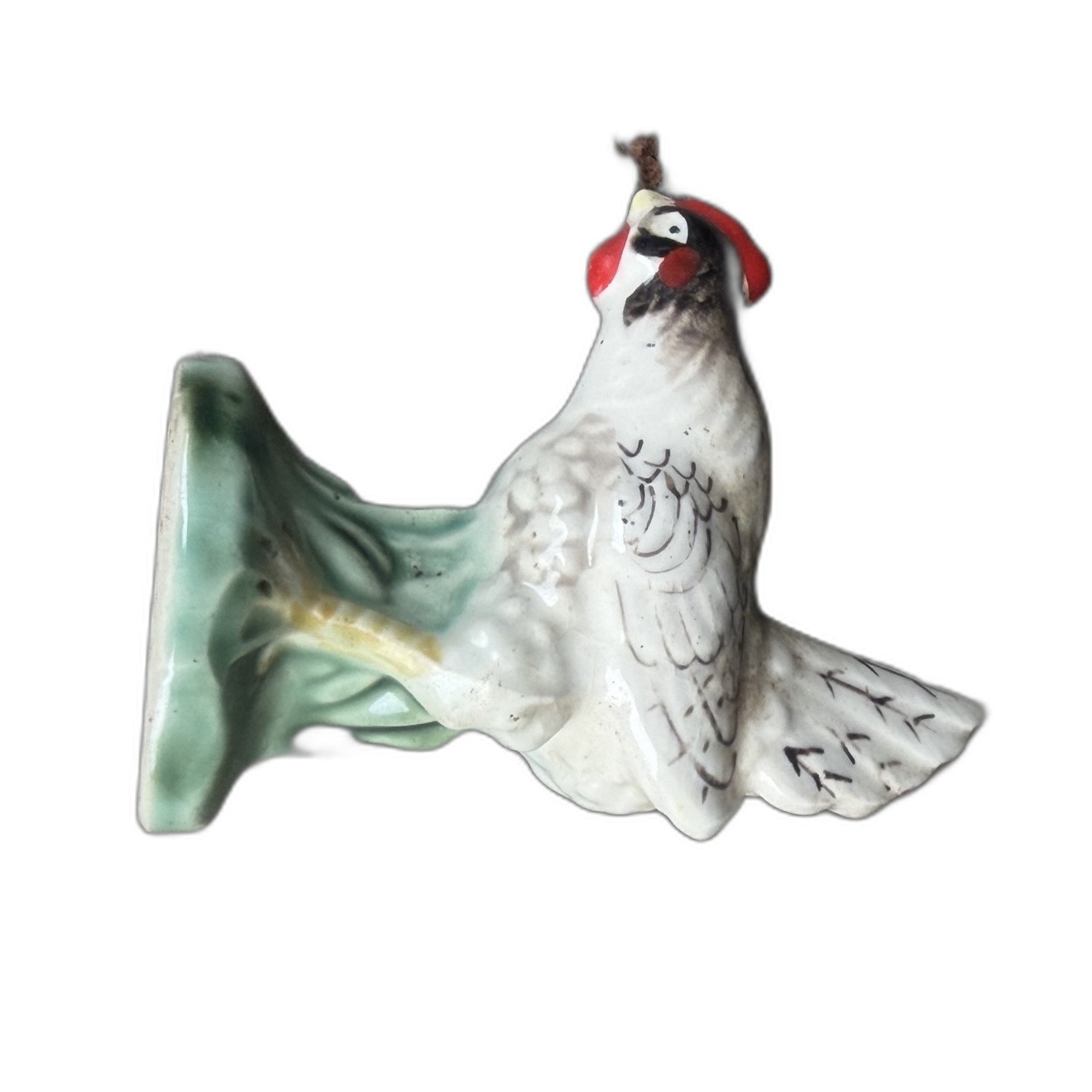 Vintage Ceramic Rooster Figurine White Red Comb Vintage Ceramic Rooster Figurine White Red Comb
