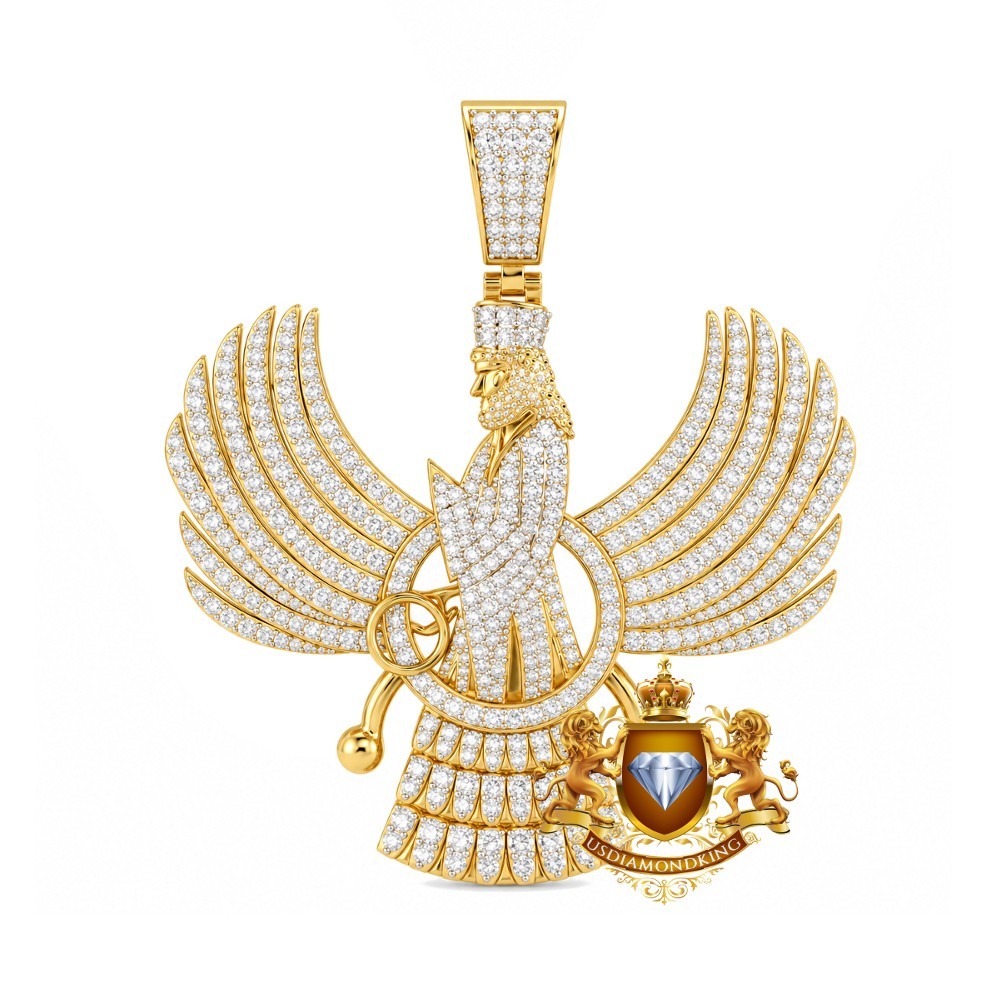 VVS1 3.45 Ct. MOISSANITE Persian Empire Ahura Mazda Zoroastrianism Pendant Charm