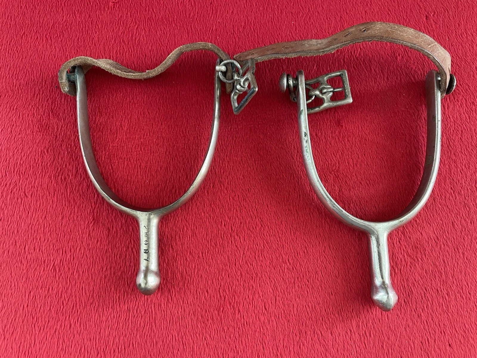 WW1 M1911 Cavalry Boot Spurs W/ Straps Marked U.S. A.B. Brass ~ US Mounted WWI