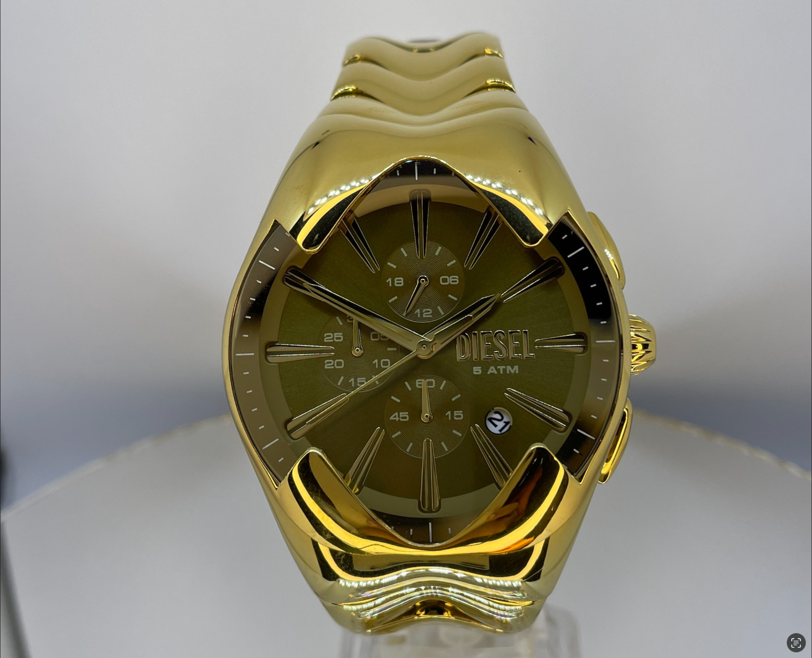 2026  Diesel Mercurial Gold Dial Chronograph Stainless Steel Men\'s Watch DZ4681