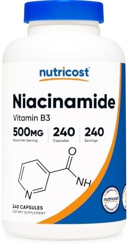 Nutricost Niacinamide (Vitamin B3) 500Mg, 240 Capsules - Non-gmo, Glut