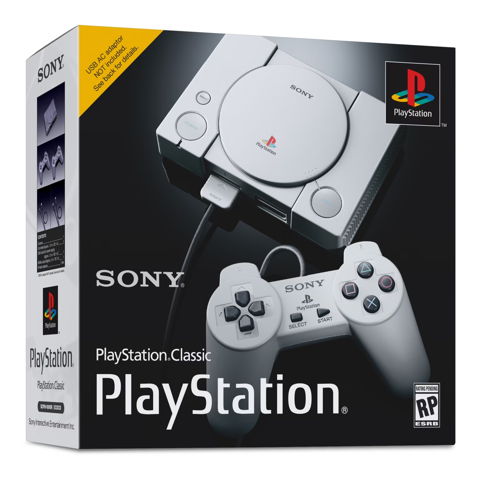 2018 Sony PlayStation Classic Mini HDMI Game Console - with Power Adapter -450-