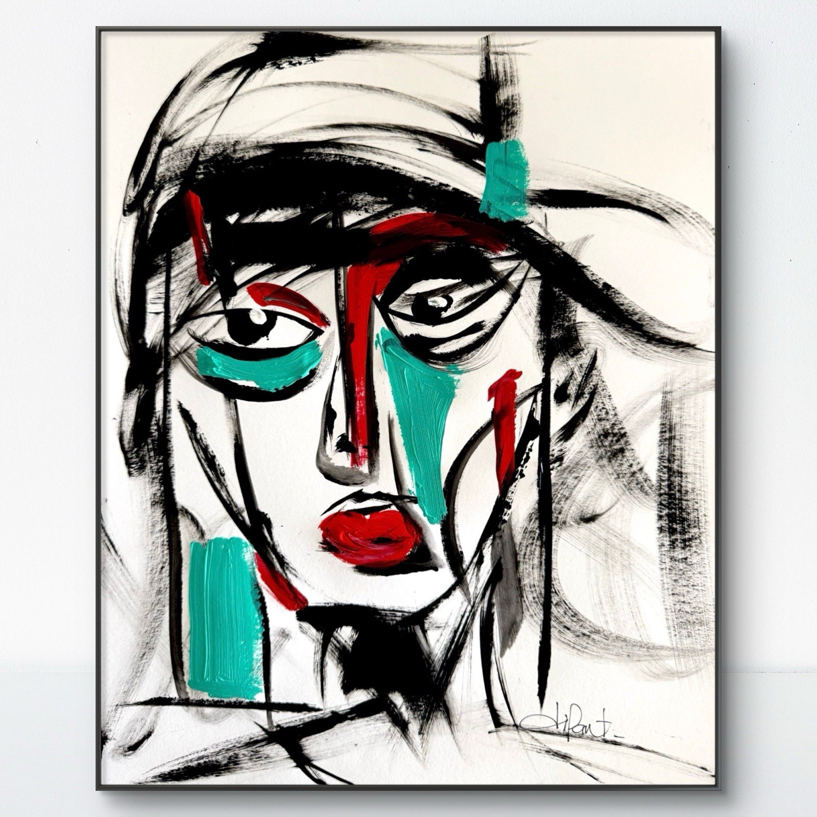 Portrait 11x14 Original Fine Art Signed Home Decor Expressionist Wall Art Paper