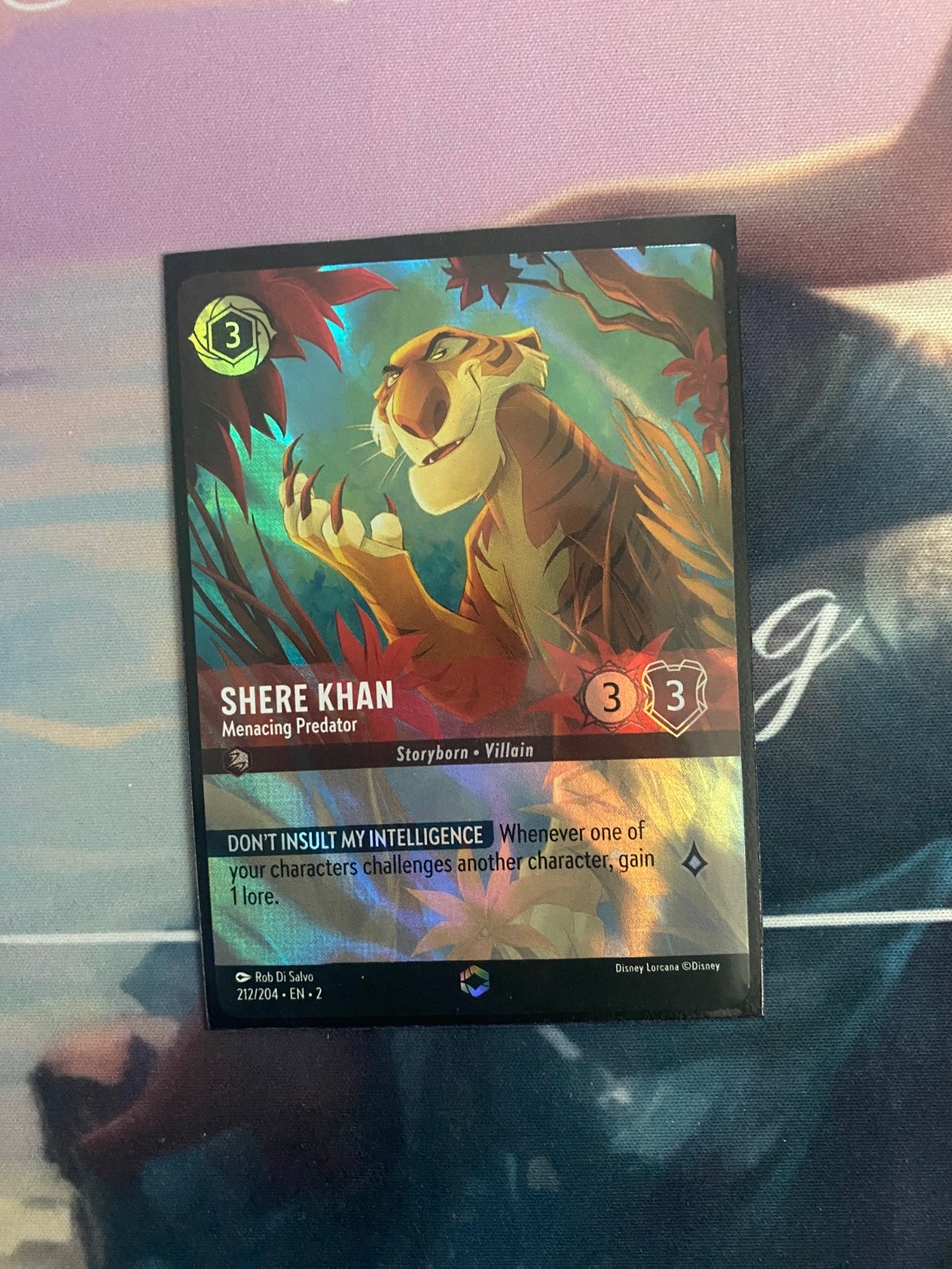 Lorcana  FOIL  Shere Khan - Menacing Predator (Enchanted) Rise of the Floodborn