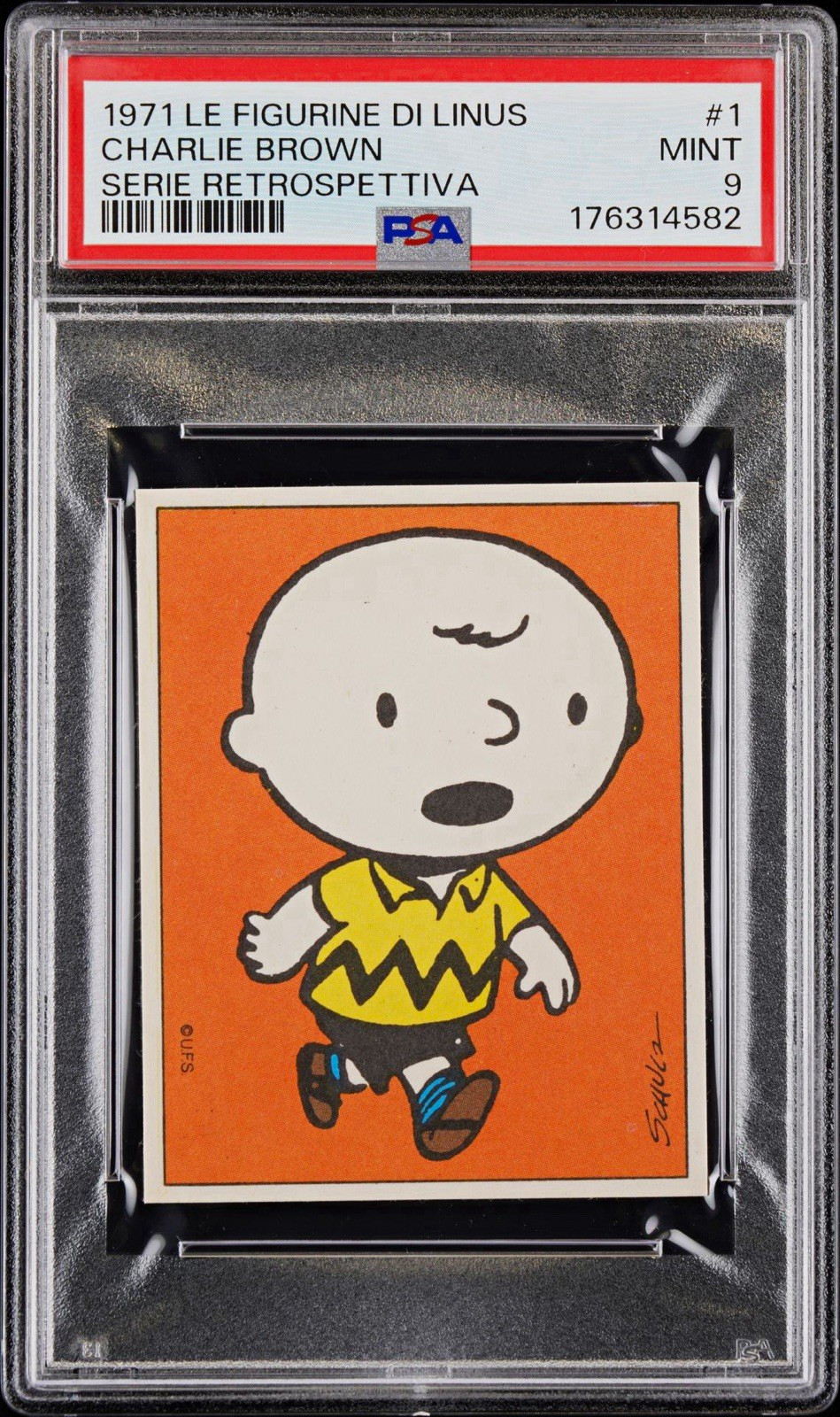 1971 Le Figurine di Linus #1 Charlie Brown PSA 9 Milano Libri Edizioni 1971 Le Figurine di Linus #1 Charlie Brown PSA 9 Milano Libri Edizioni