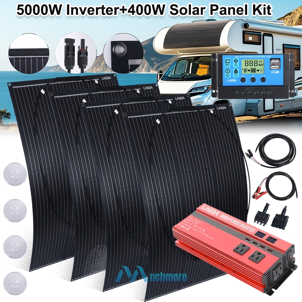 5000W Complete Solar Panel Kit Solar Power Generator 30A Home 110V Grid System