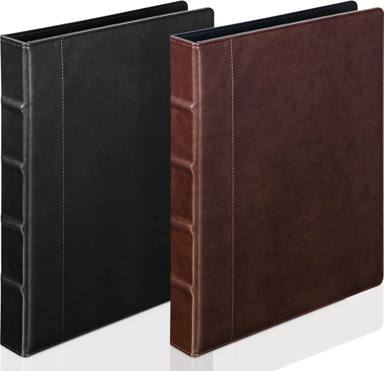 2 Pcs Vintage Leather 3-Ring Binder Organizer Holds 200 Sheets with Pockets 2 Pcs Vintage Leather 3-Ring Binder Organizer Holds 200 Sheets with Pockets