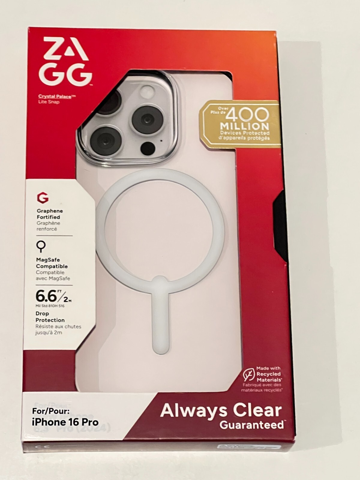 ZAGG Crystal Palace Snap Lite Magsafe Case for iPhone 16 Pro - Clear