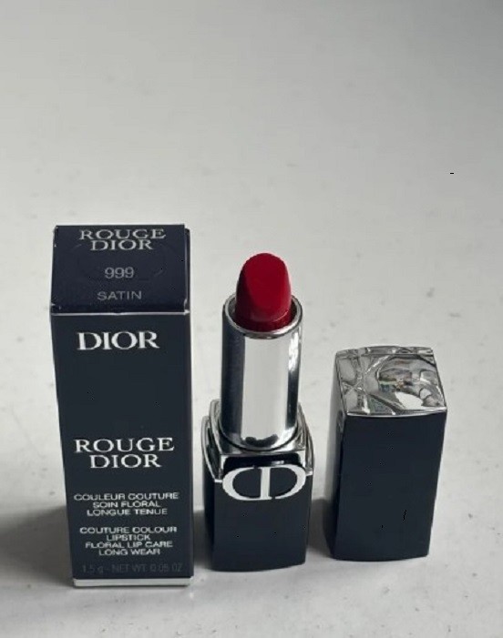Dior Rouge Dior Couture Colour Refillable Lipstick 999 Satin 0.12oz NEW