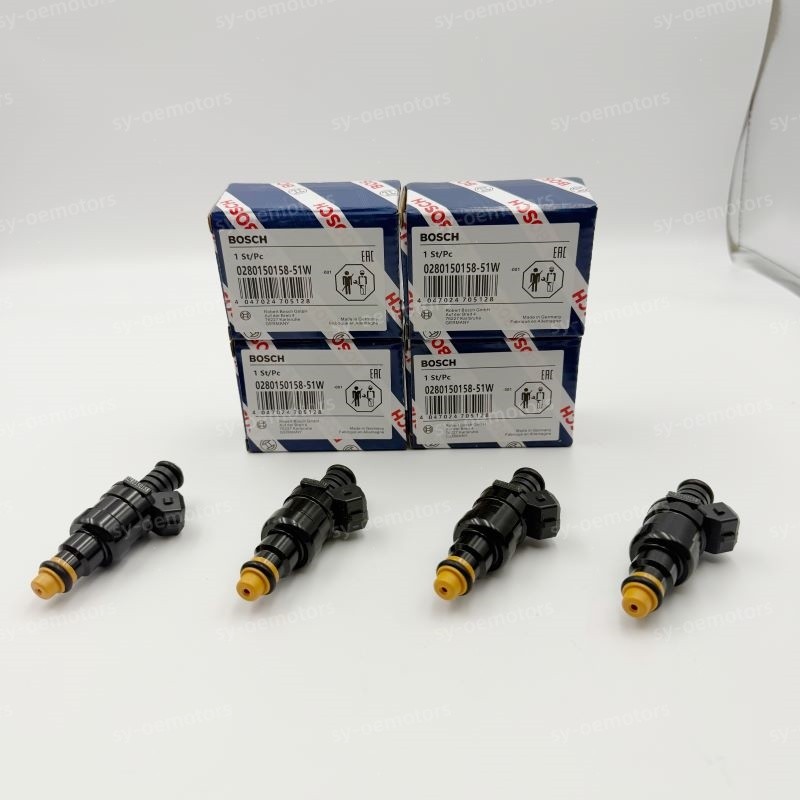 4pc FUEL INJECTORS 0280150158 FOR 1981-1990 PORSCHE 944 924 S 2.5L L4 BOSCH