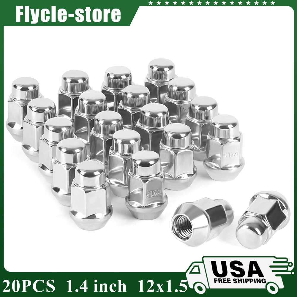 20PCS 1.4 inch Wheel Lug Nuts Chrome, 12x1.5 Closed End Bulge Acorn Lug Nuts 20PCS 1.4 inch Wheel Lug Nuts Chrome, 12x1.5 Closed End Bulge Acorn Lug Nuts
