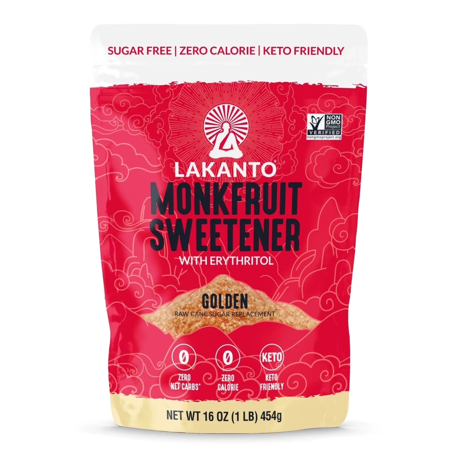Lakanto Monk Fruit Sweetener Golden, 1lb Keto, Zero Calorie Sugar Substitute. Lakanto Monk Fruit Sweetener Golden, 1lb Keto, Zero Calorie Sugar Substitute.