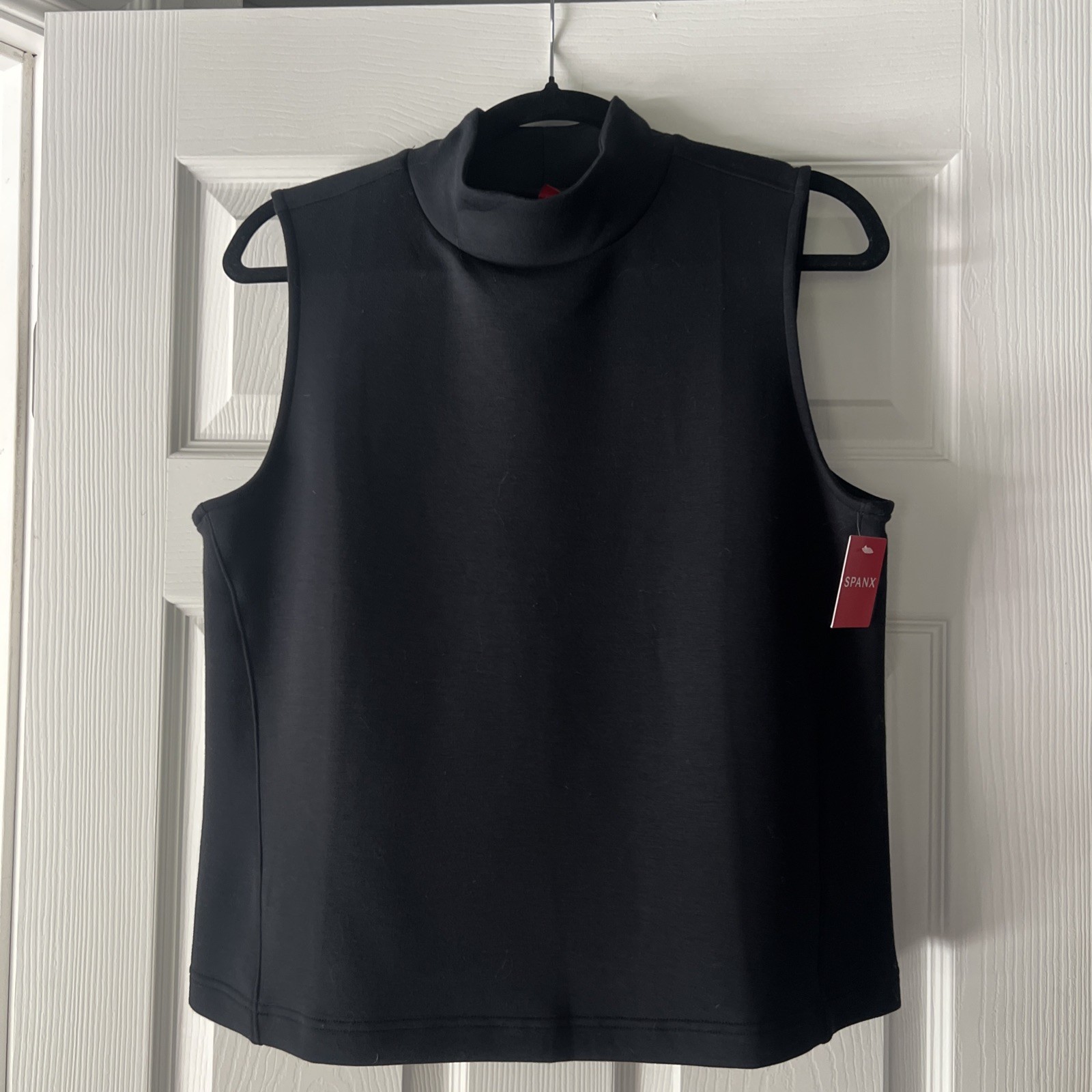 Spanx Air Luxe Air Essentials Sleeveless Mock Neck Top Tank Very Black Large Spanx Air Luxe Air Essentials Sleeveless Mock Neck Top Tank Very Black Large