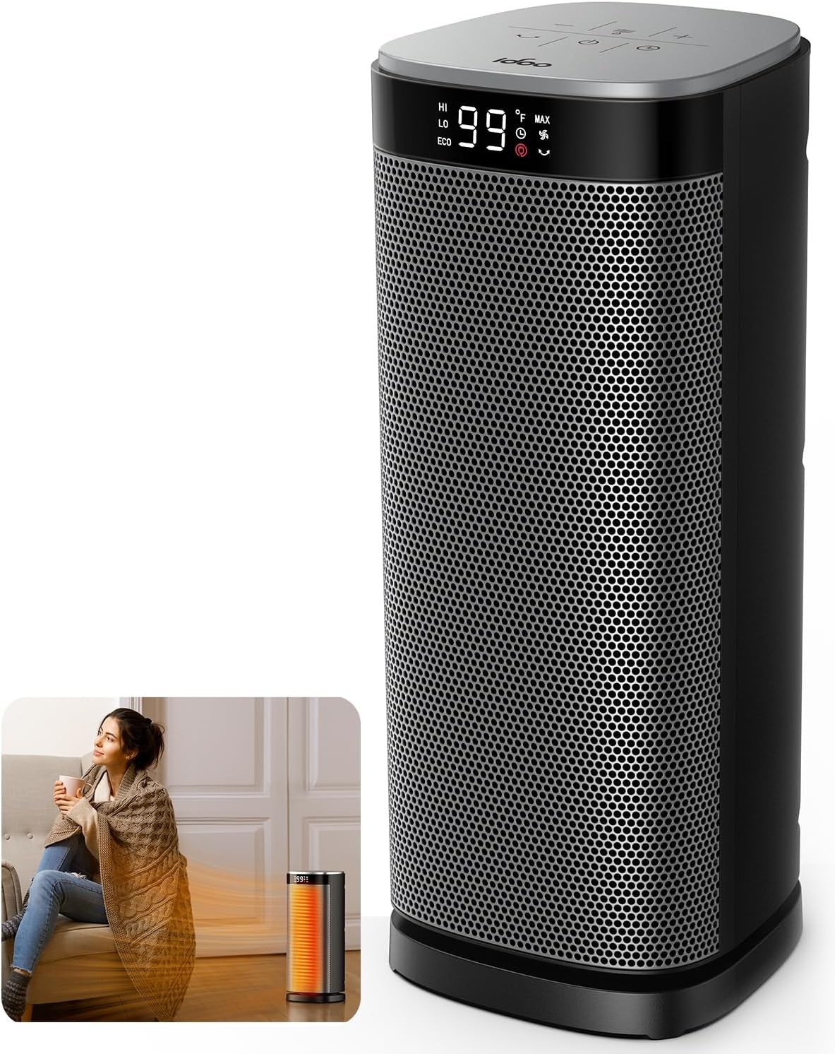 iDOO Space Heaters for Indoor Use, Portable Heater with Thermostat with Remote