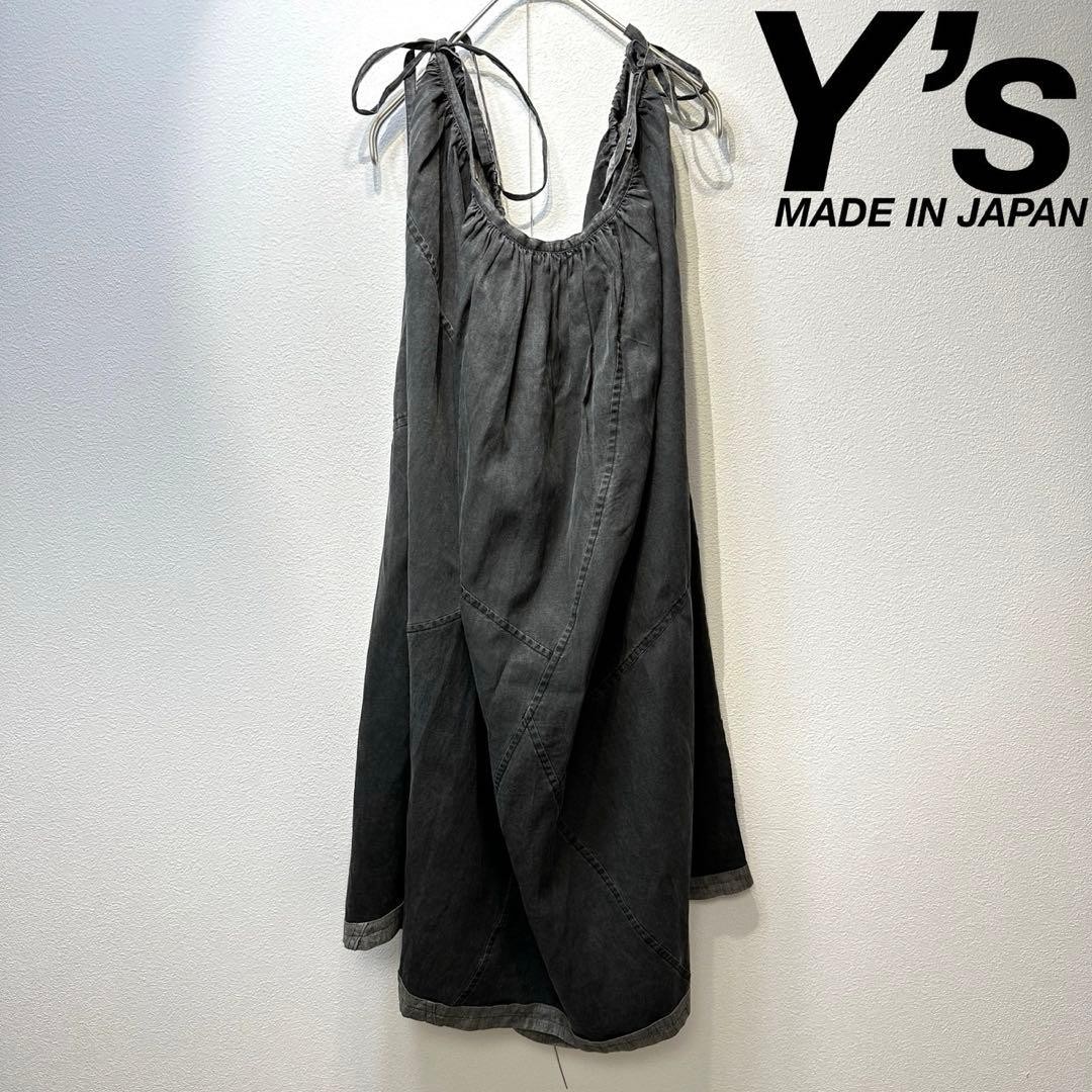Y\'s Yohji Yamamoto Silk Gathered Sleeveless Dress Size 3 MADE IN JAPAN