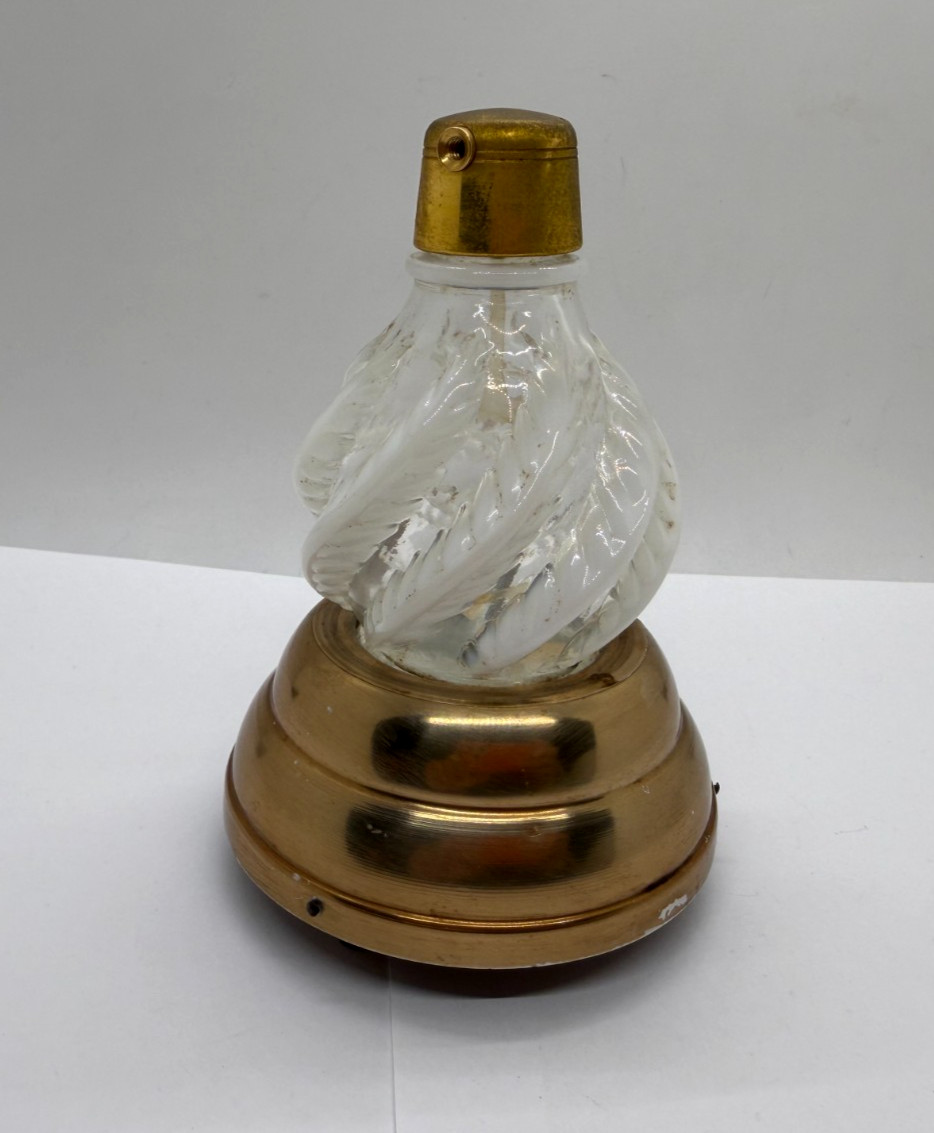 Vtg 1940s DeVilbiss Opalescent Perfume Atomizer Thorens Music Box Base (READ)