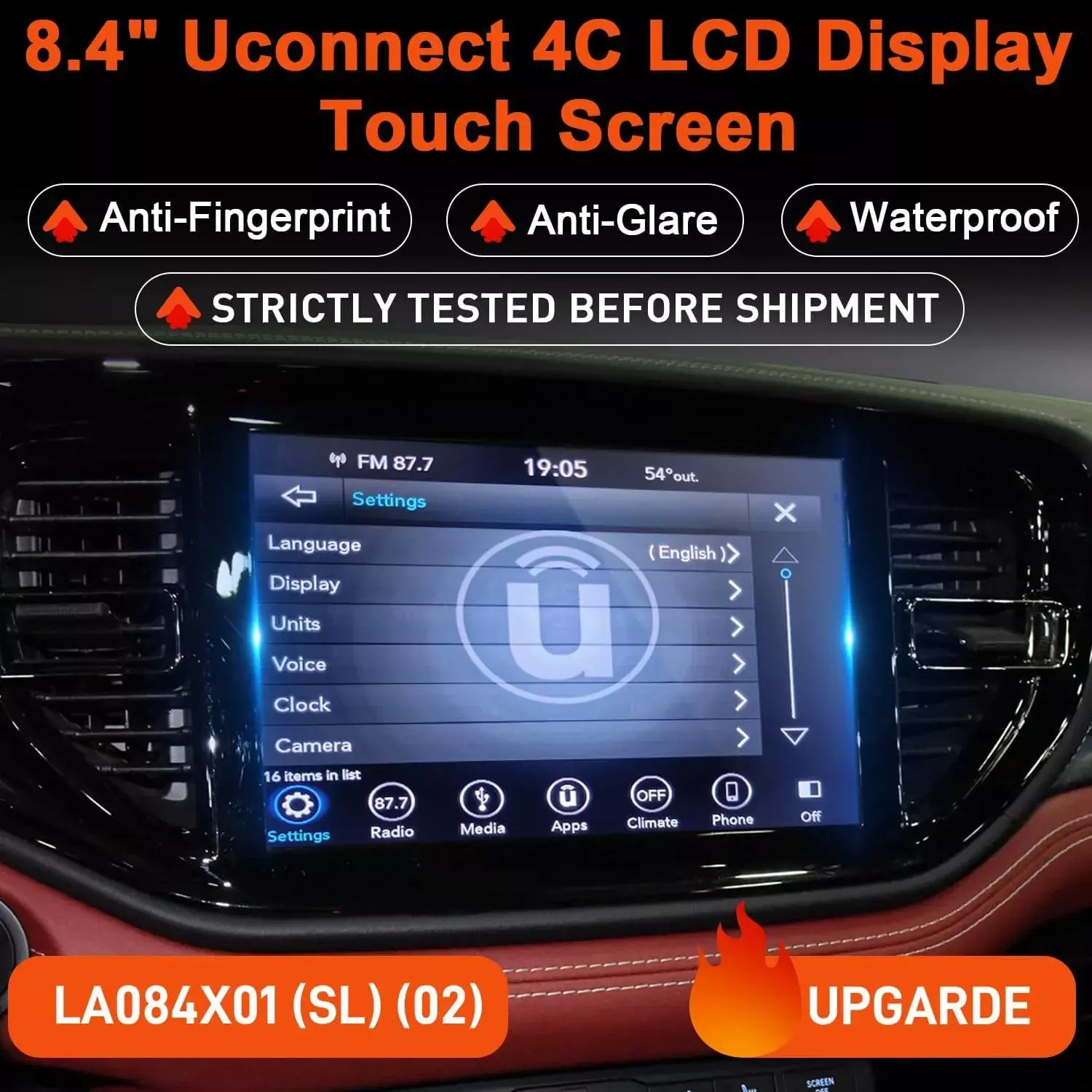 For 2017-2022 Chrysler 300 Car Radio 8.4