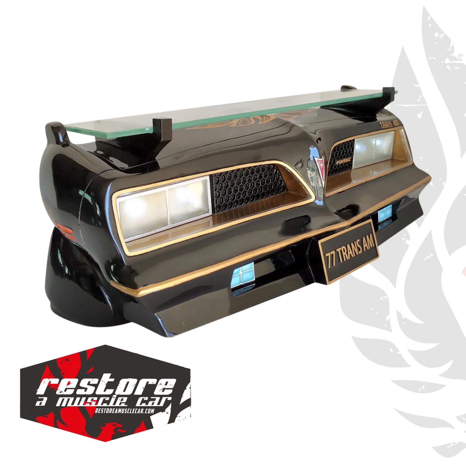 1977 Pontiac Trans Am Bandit 18-inch Light Up Mancave Wall Display Shelf