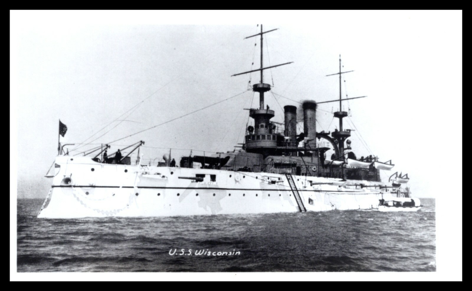 Photo USS Wisconsin BB-9 c1900s Photo USS Wisconsin BB-9 c1900s