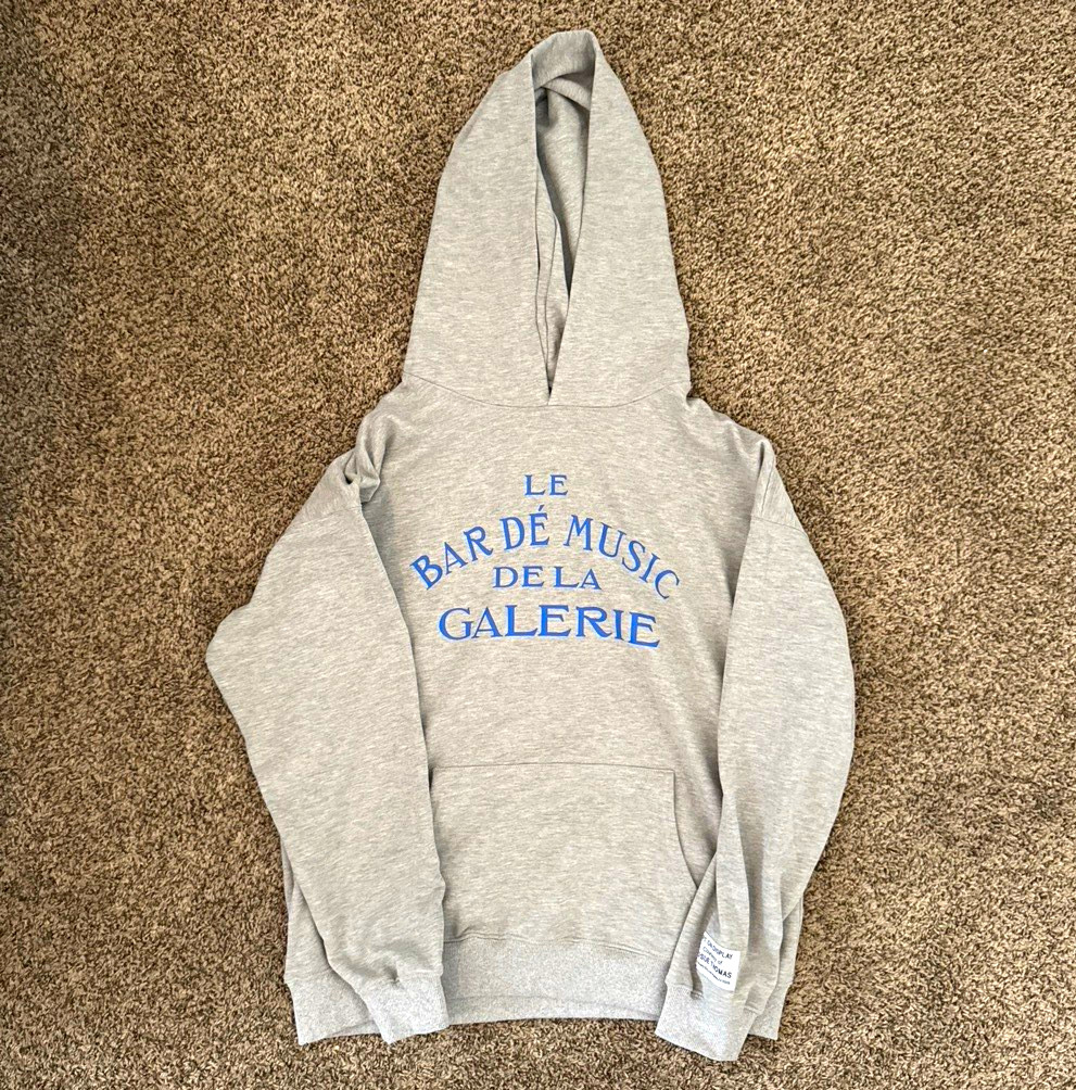 Gallery Dept. Le Bar Vintage Hoodie Heather Grey Blue Logo Size XL Gallery Dept. Le Bar Vintage Hoodie Heather Grey Blue Logo Size XL