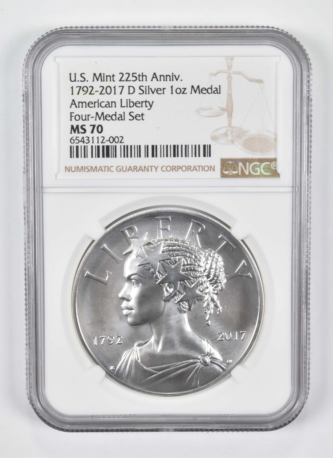 1792-2017-D 1 Oz Silver Medal US Mint 225th Anniversary MS70 NGC Brown Lbl 1792-2017-D 1 Oz Silver Medal US Mint 225th Anniversary MS70 NGC Brown Lbl
