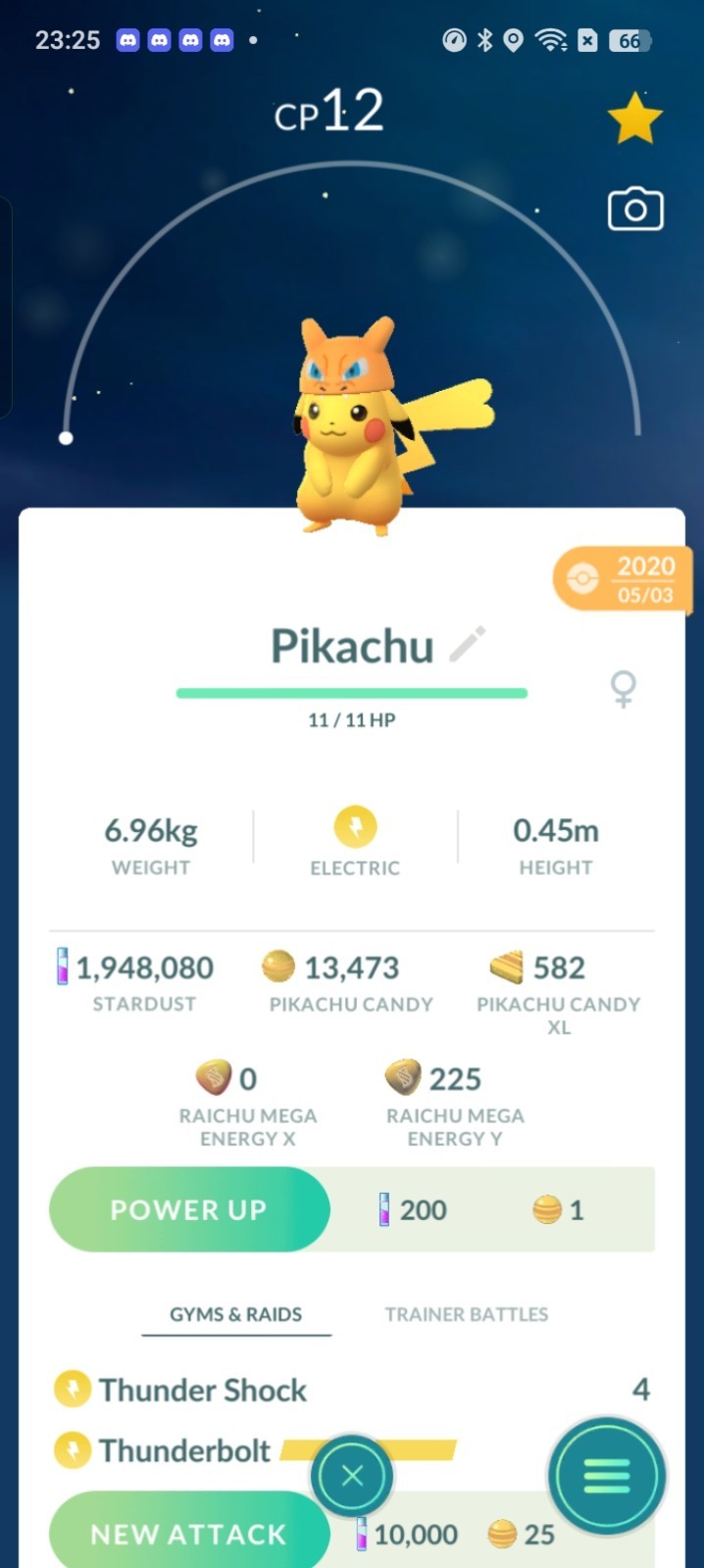 Pokemon Costume Pikachu Year 2020 (non Shiny) High Lucky