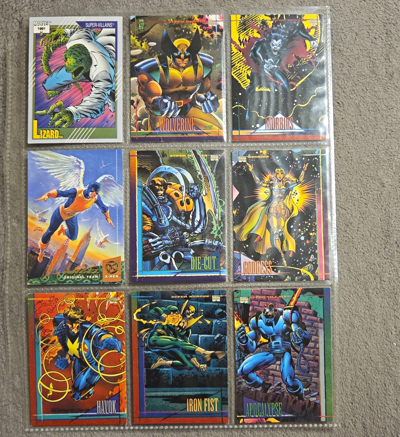 Impel 1991 Marvel Universe 9-Card Trading Card Lot Lizard Wolverine Morbius Impel 1991 Marvel Universe 9-Card Trading Card Lot Lizard Wolverine Morbius