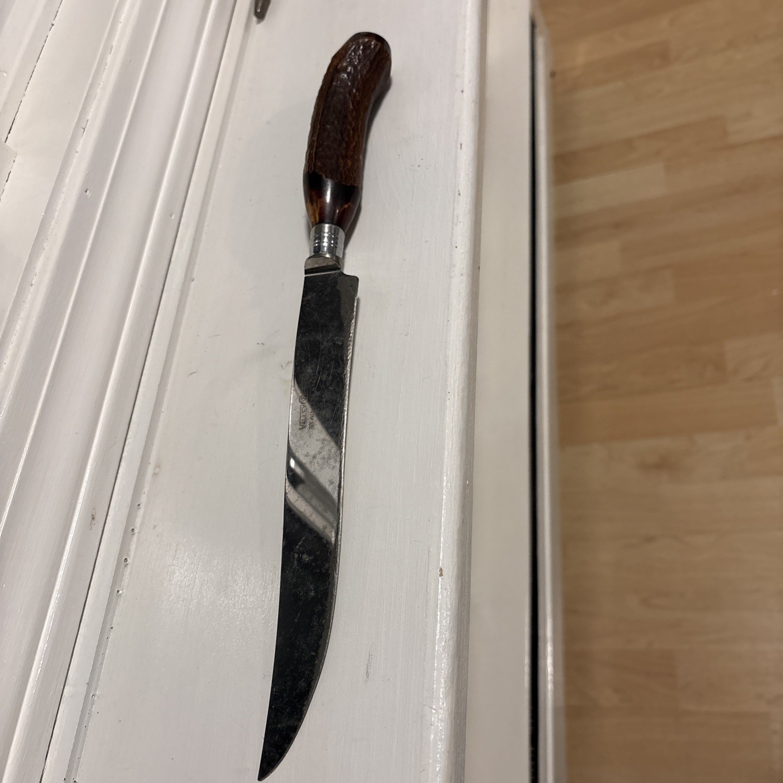 Vintage Valley Forge Carving Knife Faux Antler 