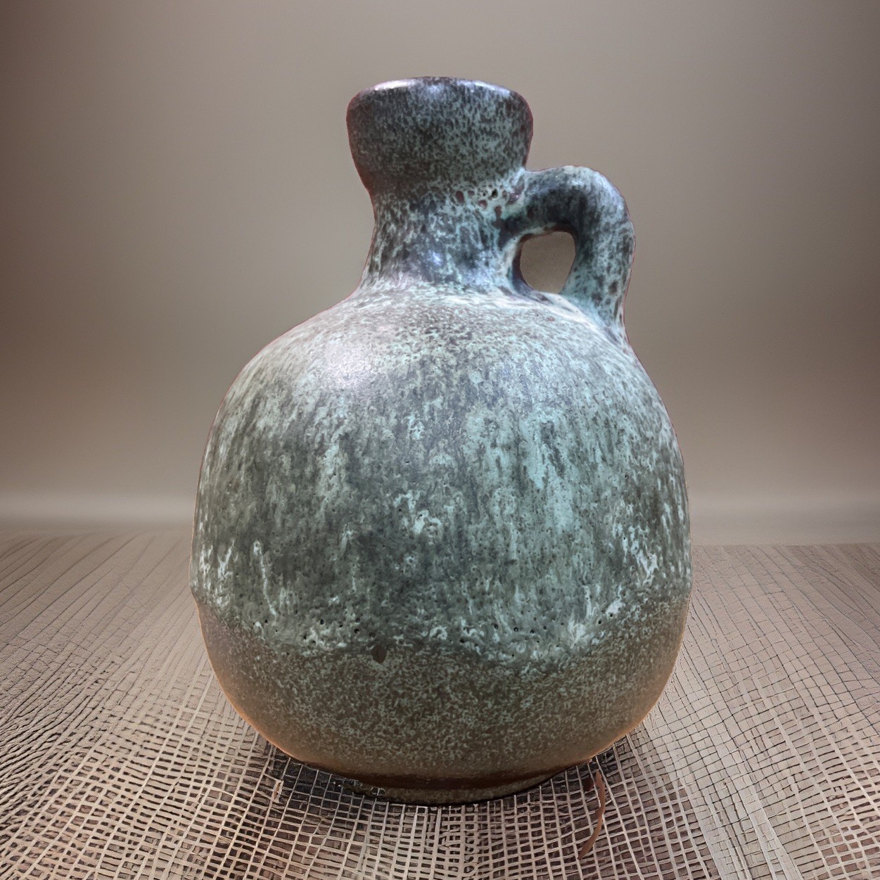 Vintage Fat Lava Vase Ruscha? Green Lava Jug Bulbous Pottery Earth-ware Vintage Fat Lava Vase Ruscha? Green Lava Jug Bulbous Pottery Earth-ware