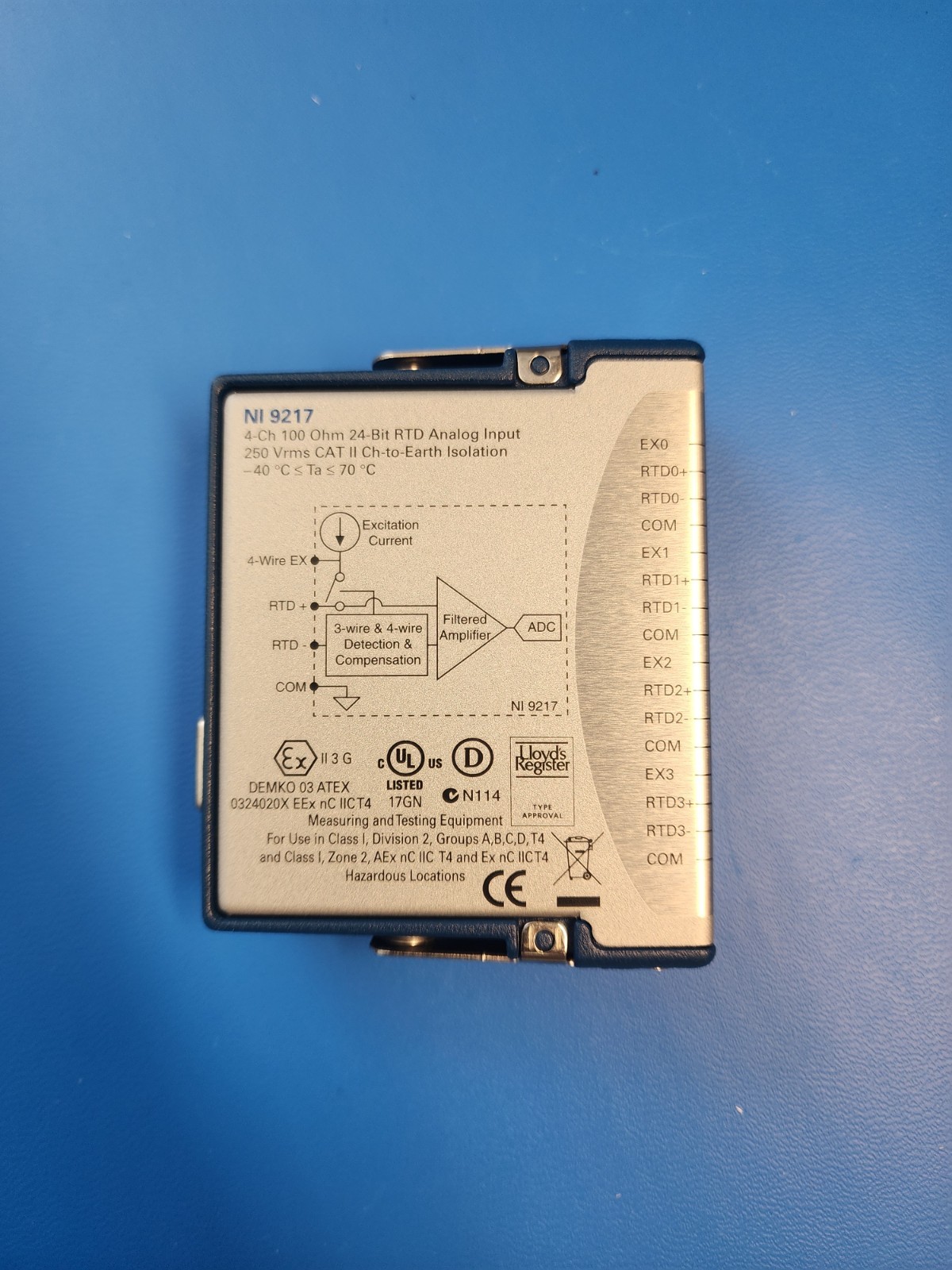National Instruments NI-9217 4-Channel Temperature Input Module National Instruments NI-9217 4-Channel Temperature Input Module