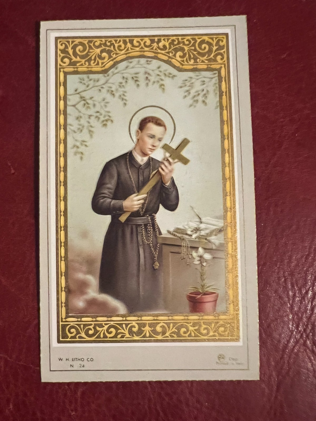 Vintage Catholic Holy Card - Gilded - St. Gerard Patron of Mothers 1950's Vintage Catholic Holy Card - Gilded - St. Gerard Patron of Mothers 1950's