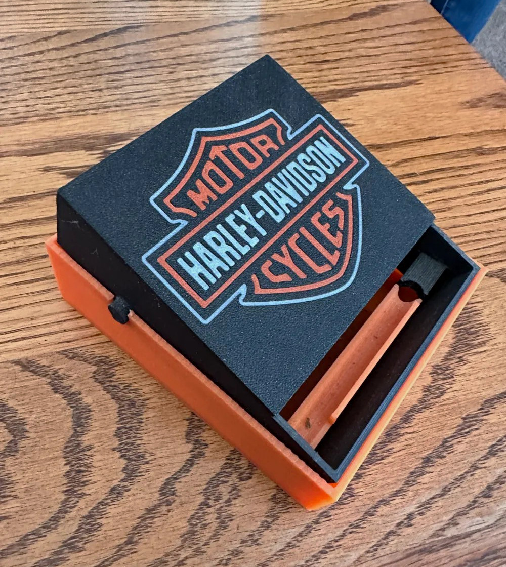 Harley Davidson Cigarette/Joint Box Orange/Black ...3D PRINTED Harley Davidson Cigarette/Joint Box Orange/Black ...3D PRINTED