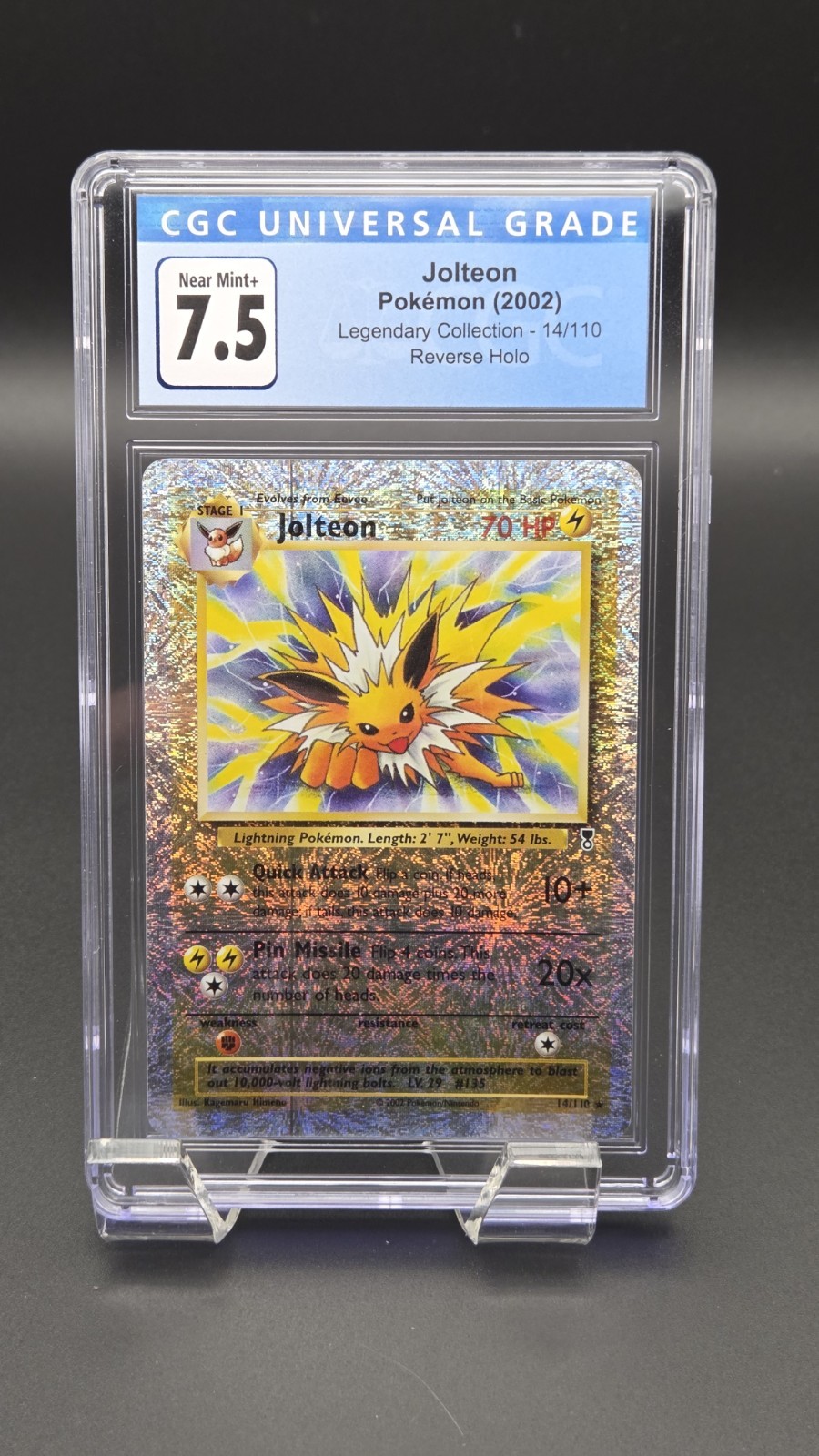 CGC 7.5 NM/MINT+ Jolteon 14/110 Legendary (Collection) Reverse Holo Pokemon Card