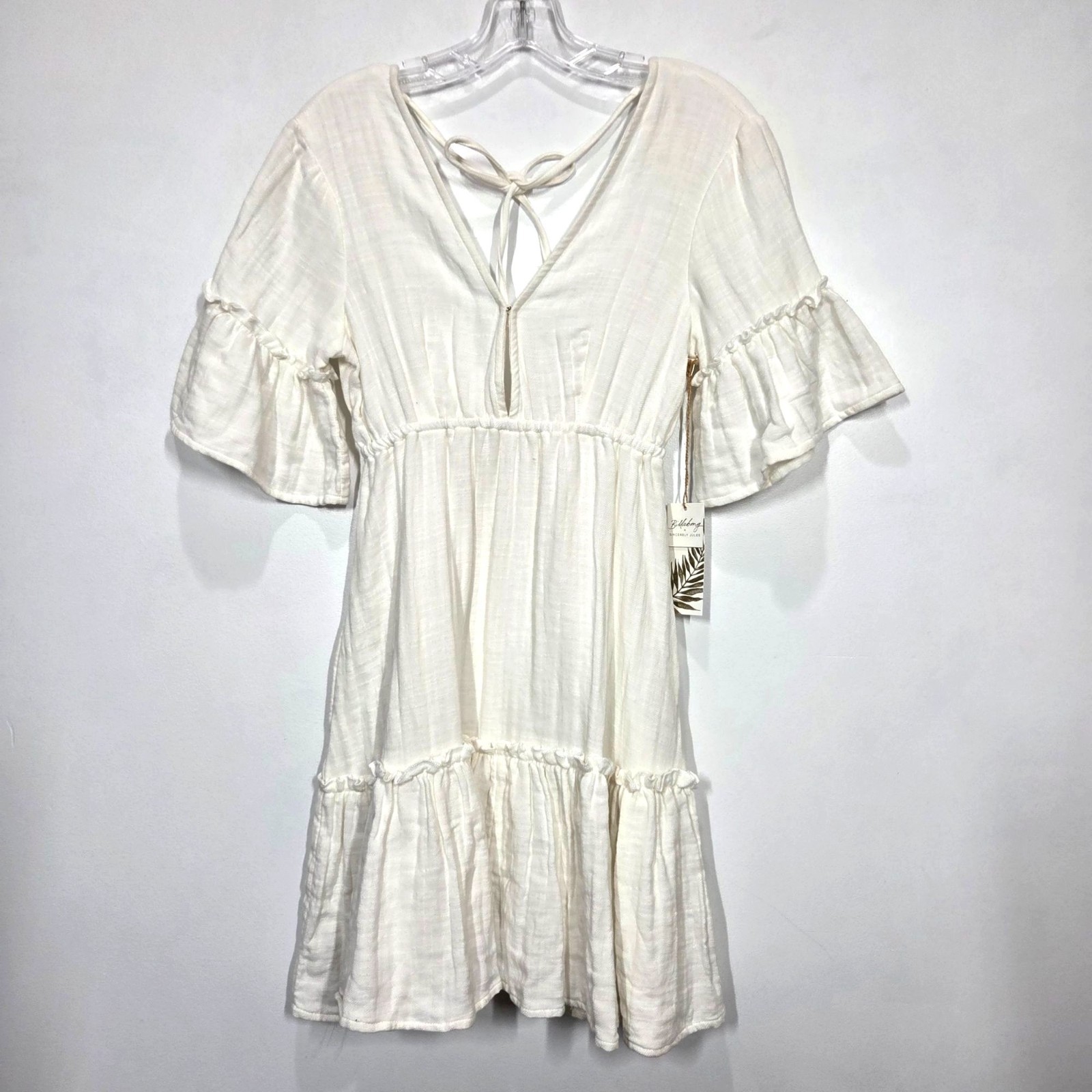 Billabong x Sincerely Jules Dress Small White Lovers Wish Boho Cowgirl NEW