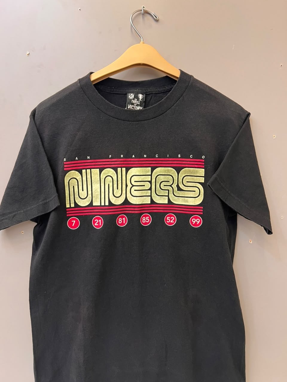 Vintage San Francisco 49ers T-Shirt Made in USA The Thrill of Victory NFL Black