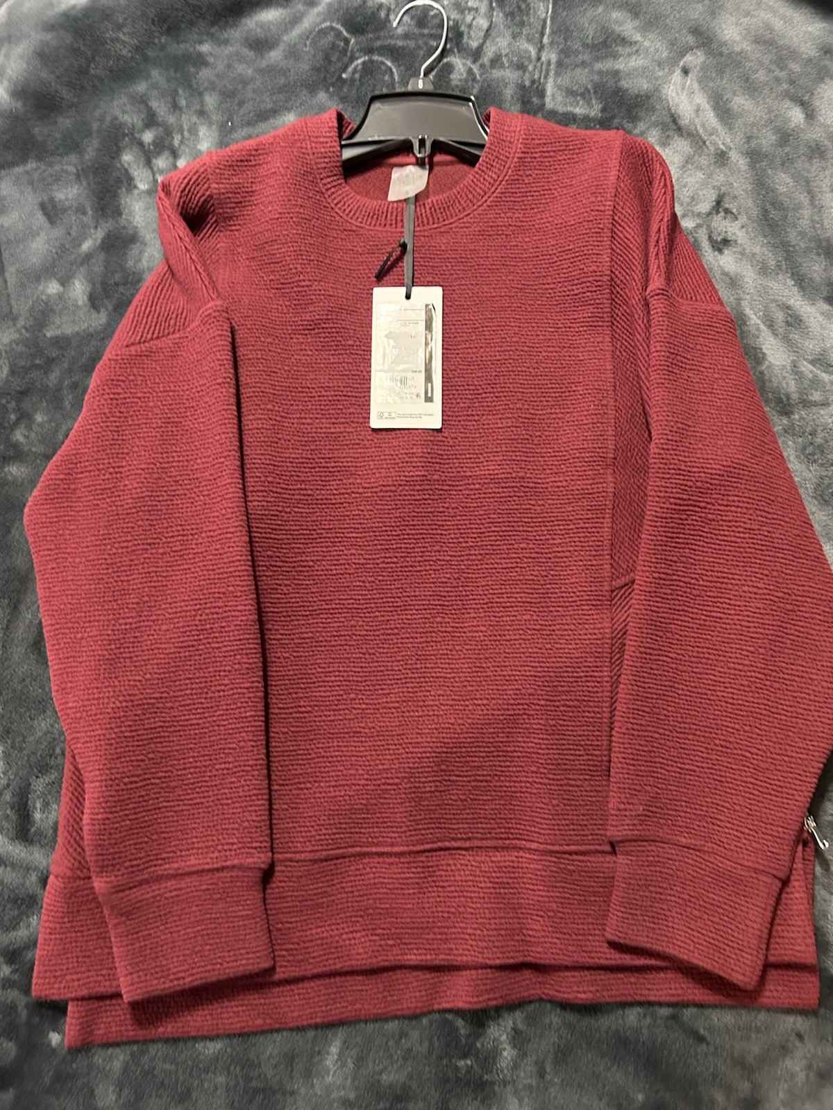 Calia Elevate Size Zip Tunic Deep Merlot Women\'s Small Pullover (G1)