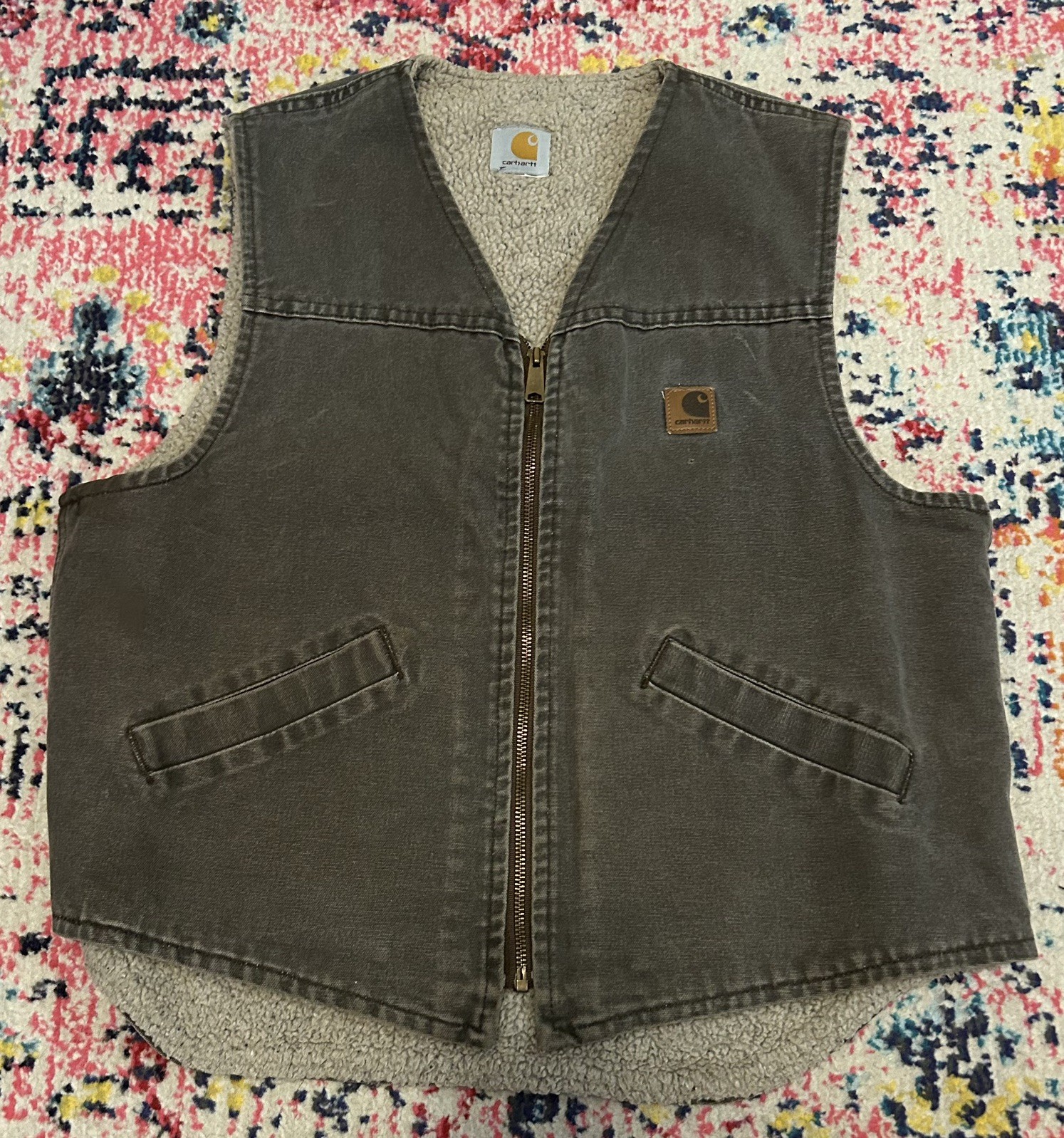 Vintage Carhartt V13DES Desert Sherpa Lined Work Vest Size Large Vintage Carhartt V13DES Desert Sherpa Lined Work Vest Size Large