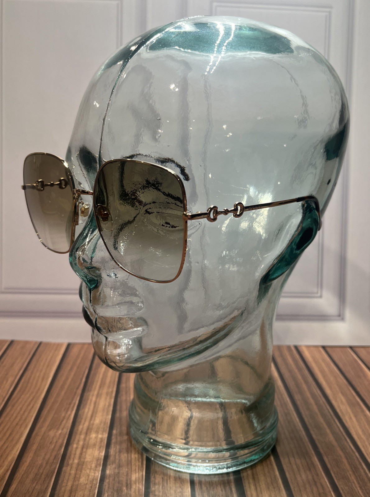 Gucci GG0879S 002 Gold Metal Square Sunglasses Gucci GG0879S 002 Gold Metal Square Sunglasses