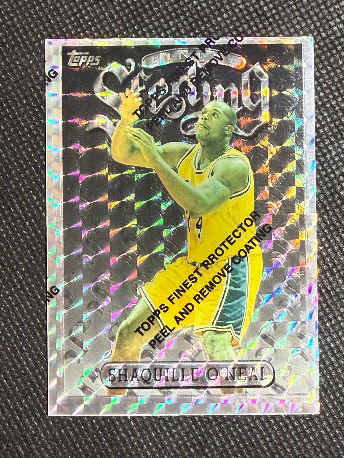 1996-97 Topps Finest #289 Shaquille O'Neal Silver Refractor W/ Peel Sterling
