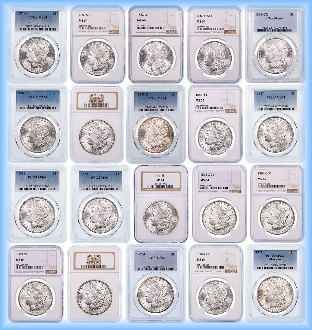 MS64 MORGAN SILVER DOLLARS ~ PCGS NGC ~ 1878-1904 ~ P S O Mint Estate Dollar Lot