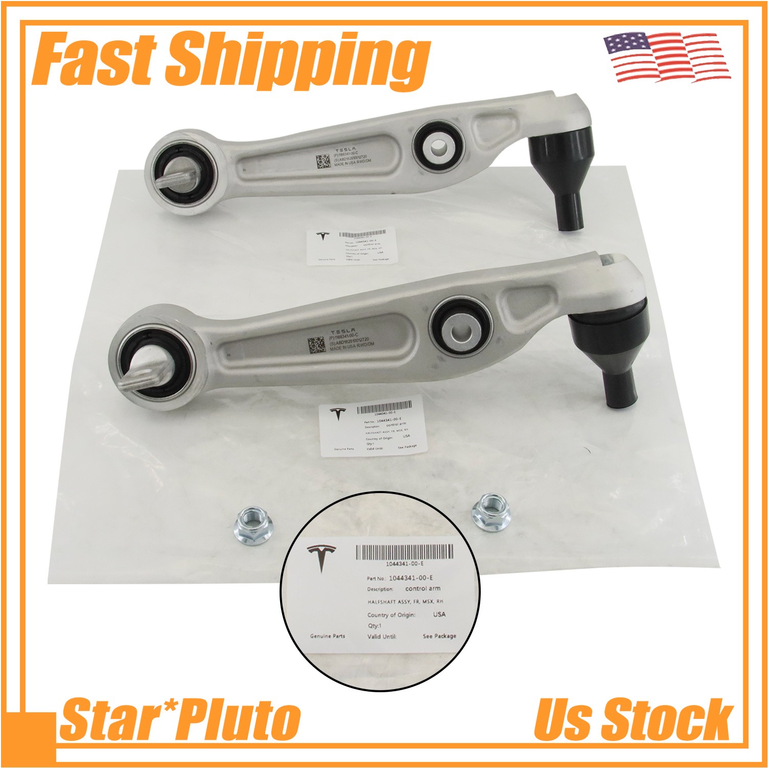 OEM 2PCS Front LH&RH Lower Control Arm w/ Ball Joint for Tesla Y 2020-2024