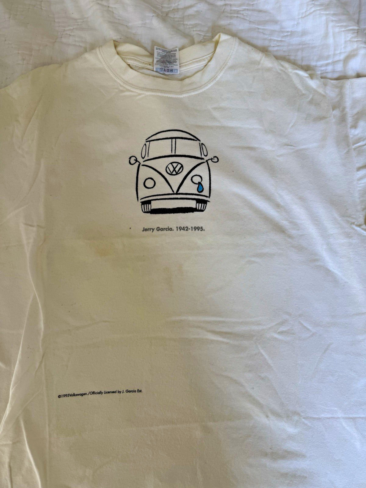 Jerry Garcia Vintage 90s Official Volkswagen VW “Crying Bus” Graphic t shirt Jerry Garcia Vintage 90s Official Volkswagen VW “Crying Bus” Graphic t shirt