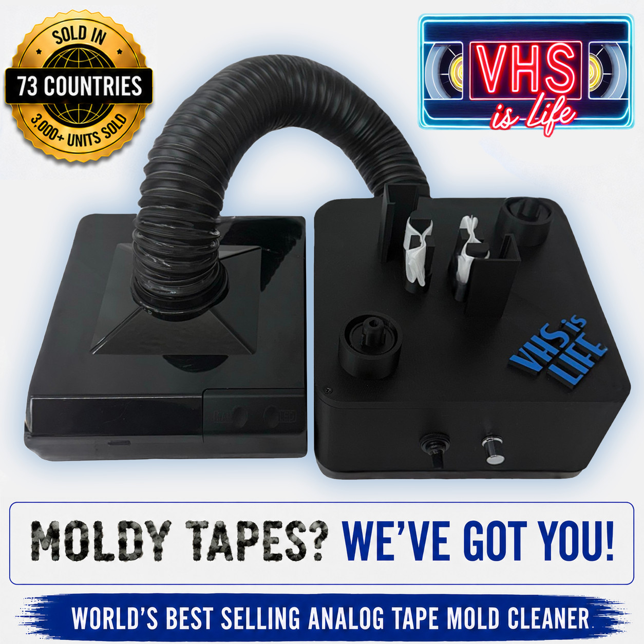 VHS Mold Cleaning System w/ Vacuum – VHS, Betamax & Analog Tape Mold Remover Kit