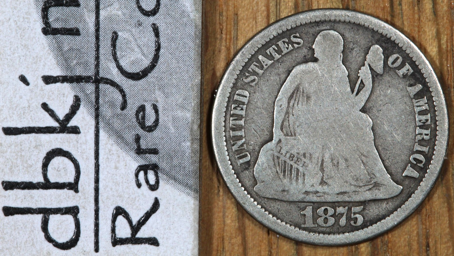 1875 S - Seated Liberty Dime 10¢ - Below Bow - VG - Very Good Details Bent 1875 S - Seated Liberty Dime 10¢ - Below Bow - VG - Very Good Details Bent