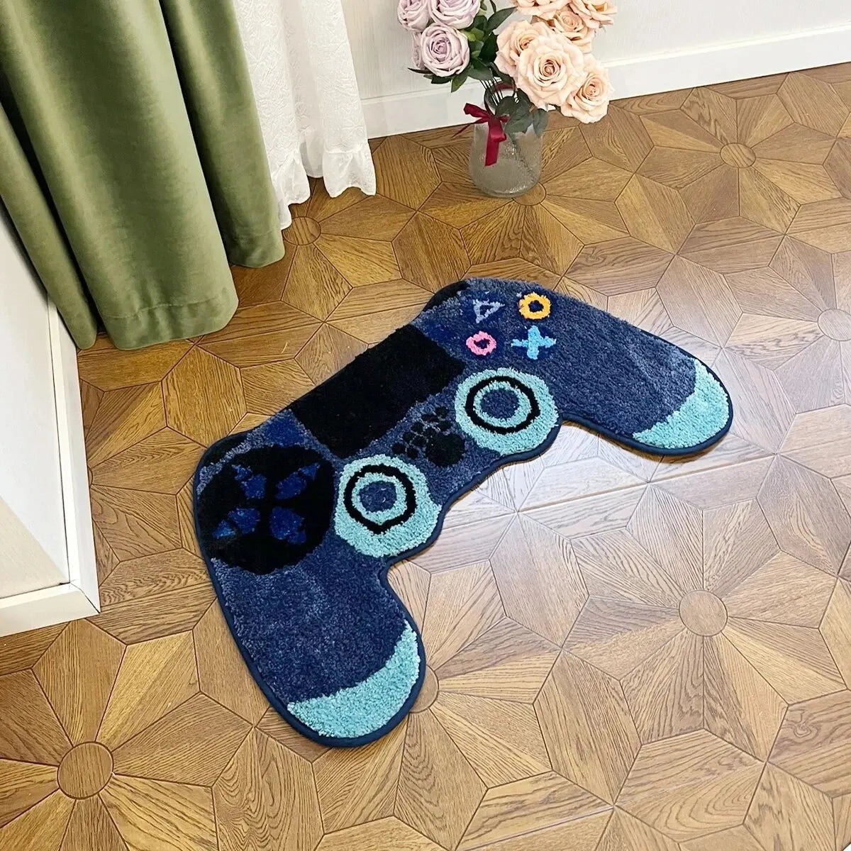 Game Controller Rug Gaming Room Decor Tufted Plush Bedroom Floor Mat 32x19 in